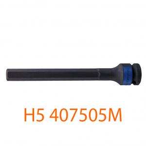 Đầu Tuýp Mũi Lục Giác Đen 1/2"-H5 Dài Kingtony 407505M