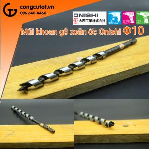 Mũi khoan gỗ xoắn ốc Auger Φ10 dài rãnh 120mm chuôi lục Onishi Nhật Bản