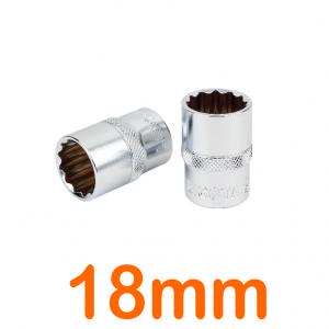 Đầu tuýp 3/8" 12 góc Flank 18mm LICOTA