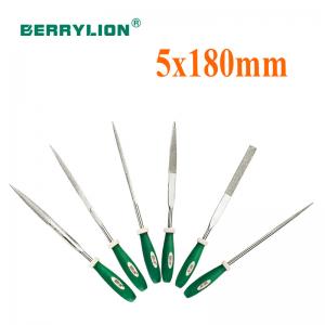 Bộ 6 giũa hợp kim tay cầm bằng nhựa 2 màu 5X180mm Berrylion 052705180