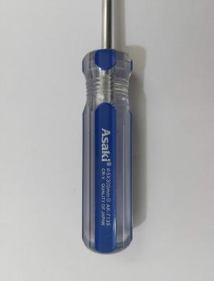 Tua vít thép cán nhựa trong 5 x 300mm (-) Asaki AK-7135