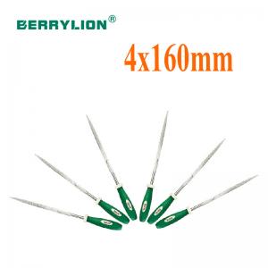 Bộ 6 giũa tam giác tay cầm bằng nhựa 2 màu 4X160mm Berrylion 052734160