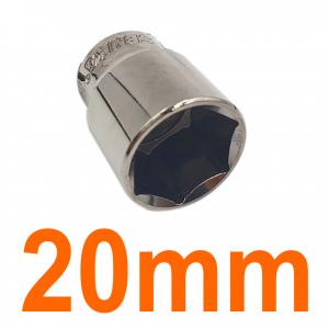 Đầu tuýp lục giác 1/2" mạ nickel đen bóng 20mm Senka