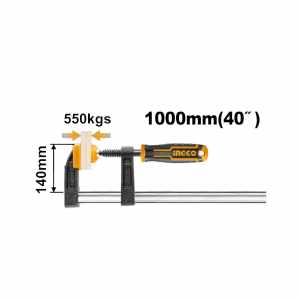 Kẹp gỗ chữ F 140 x 1000mm  Ingco HFC021404