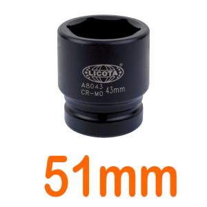 Đầu tuýp đen 1" 51mm 6 góc Flank LICOTA