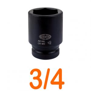 Đầu tuýp đen dài 1" 3/4inch 6 góc Flank LICOTA