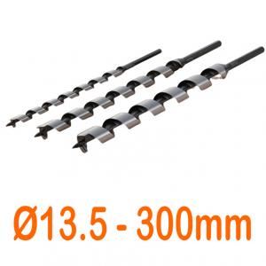 Mũi khoan gỗ xoắn ốc Ø13.5mm cạnh cắt đơn chuôi lục loại hơi dài 300mm Onishi