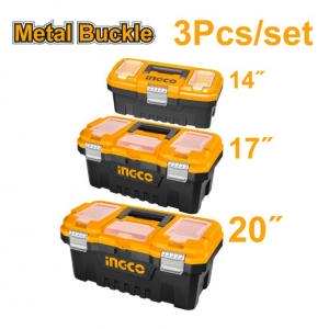 Bộ 3 hộp nhựa đựng công cụ 14"+17"+20" (khóa kim loại) Ingco PBXK0302