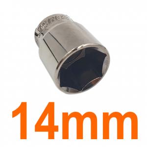 Đầu tuýp lục giác 1/2" mạ nickel đen bóng 14mm Senka