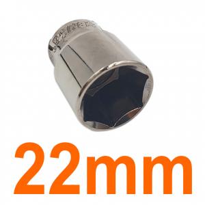 Đầu tuýp lục giác 1/2" mạ nickel đen bóng 22mm Senka