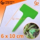 Thẻ ghi tên cây cắm đất hình chữ T 6x10cm bằng nhựa PP màu xanh lá đậm