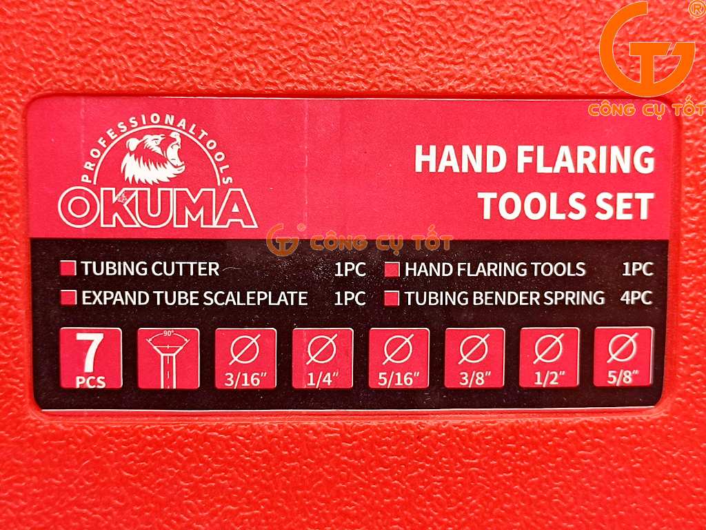 Bộ cắt lã uốn ống đồng 3/14 đến 5/8 inch OKUMA chuyên xử lý ống đồng trong hệ thống làm lạnh có cỡ ống 3/16 - 5/8 inch