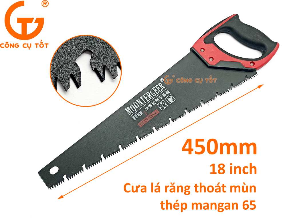 Cưa lá răng thoát mùn thép mangan MN65 dài 18 inch 450mm