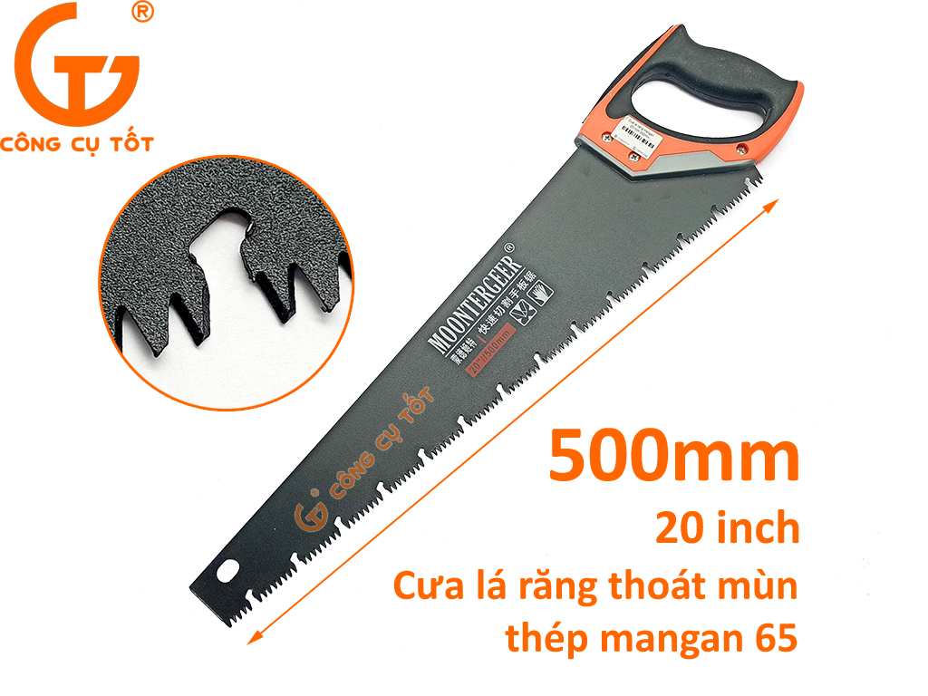 Cưa lá răng thoát mùn thép mangan MN65 dài 20 inch 500mm