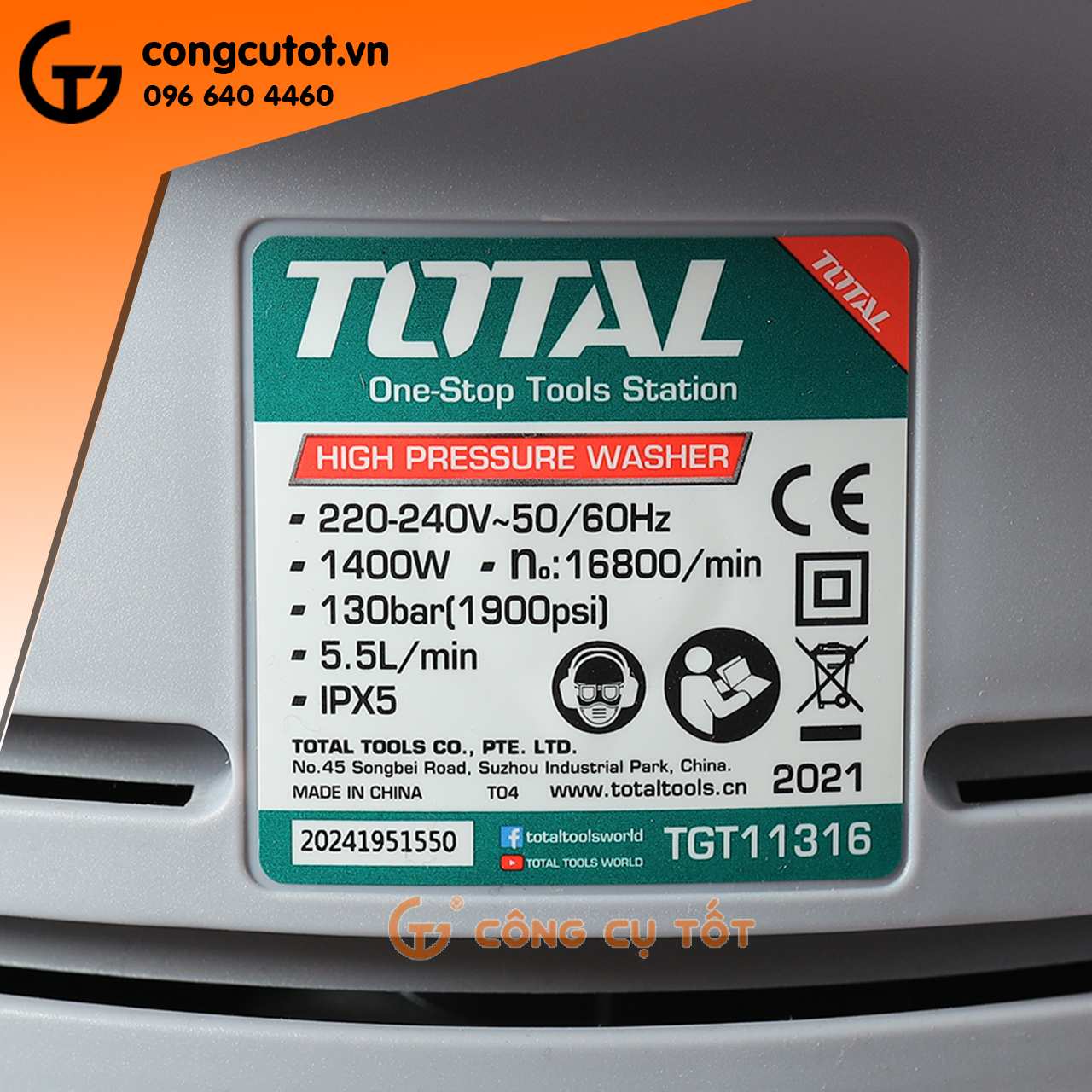 Thông số máy xịt rửaTotal TGT11316