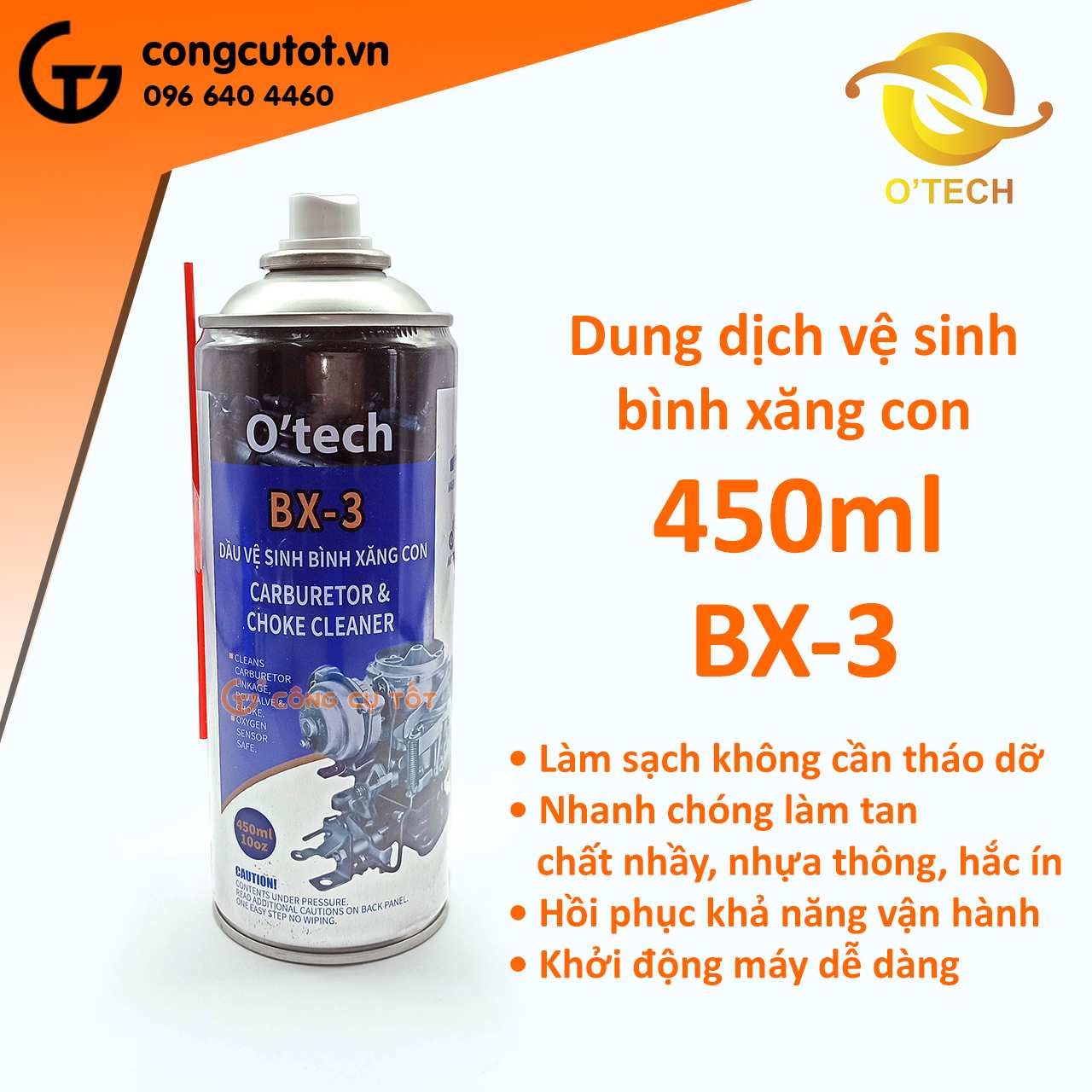 Bình xịt vệ sinh bình xăng con 450ml OTECH BX-3