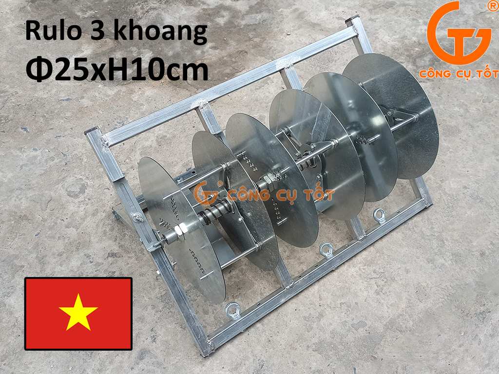 Rulo tuôn dây điện 3 khoang Ø25xH10cm GT5409 Việt Nam dày dặn nặng 6.5kg