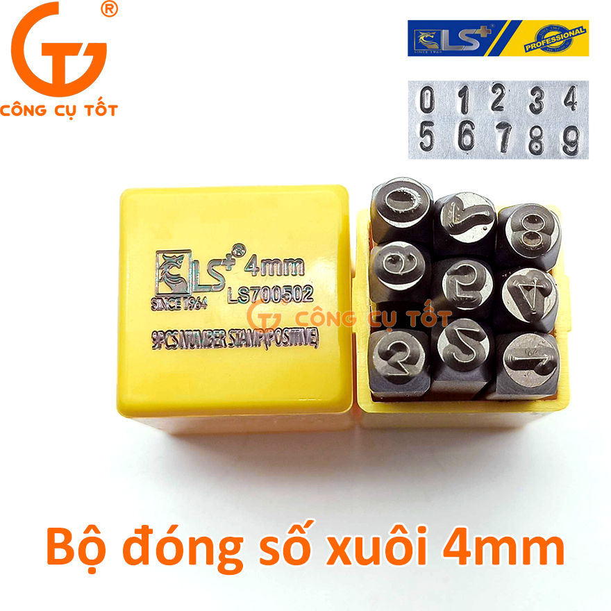 Bộ đóng số xuôi 4mm LS+ LS700502 hộp vàng