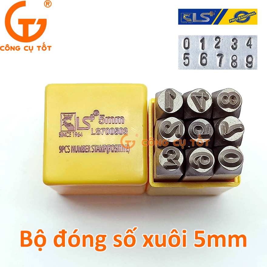 Bộ đóng số xuôi 5mm LS+ LS700503 hộp vàng