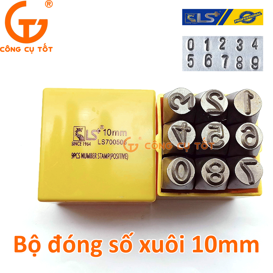 Bộ đóng số xuôi 10mm LS+ LS700506 hộp vàng