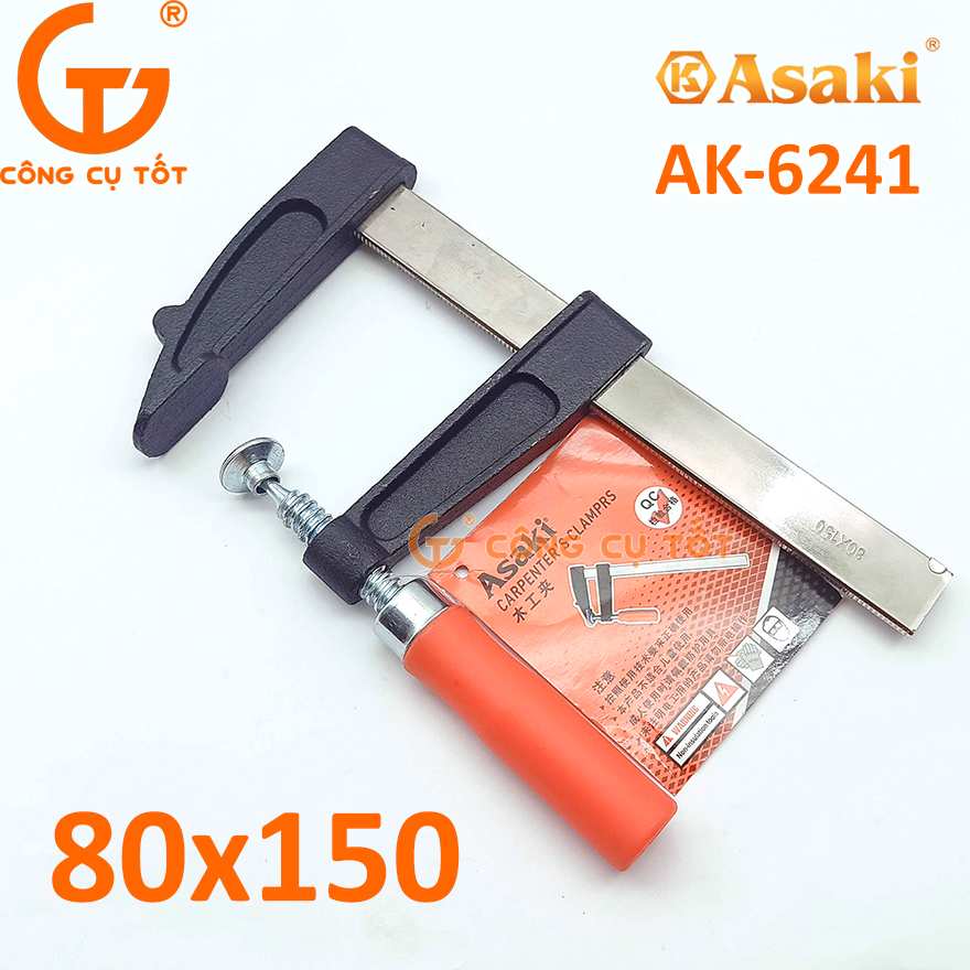 Cảo kẹp gỗ tay nhựa 80 x 150mm Asaki AK-6241