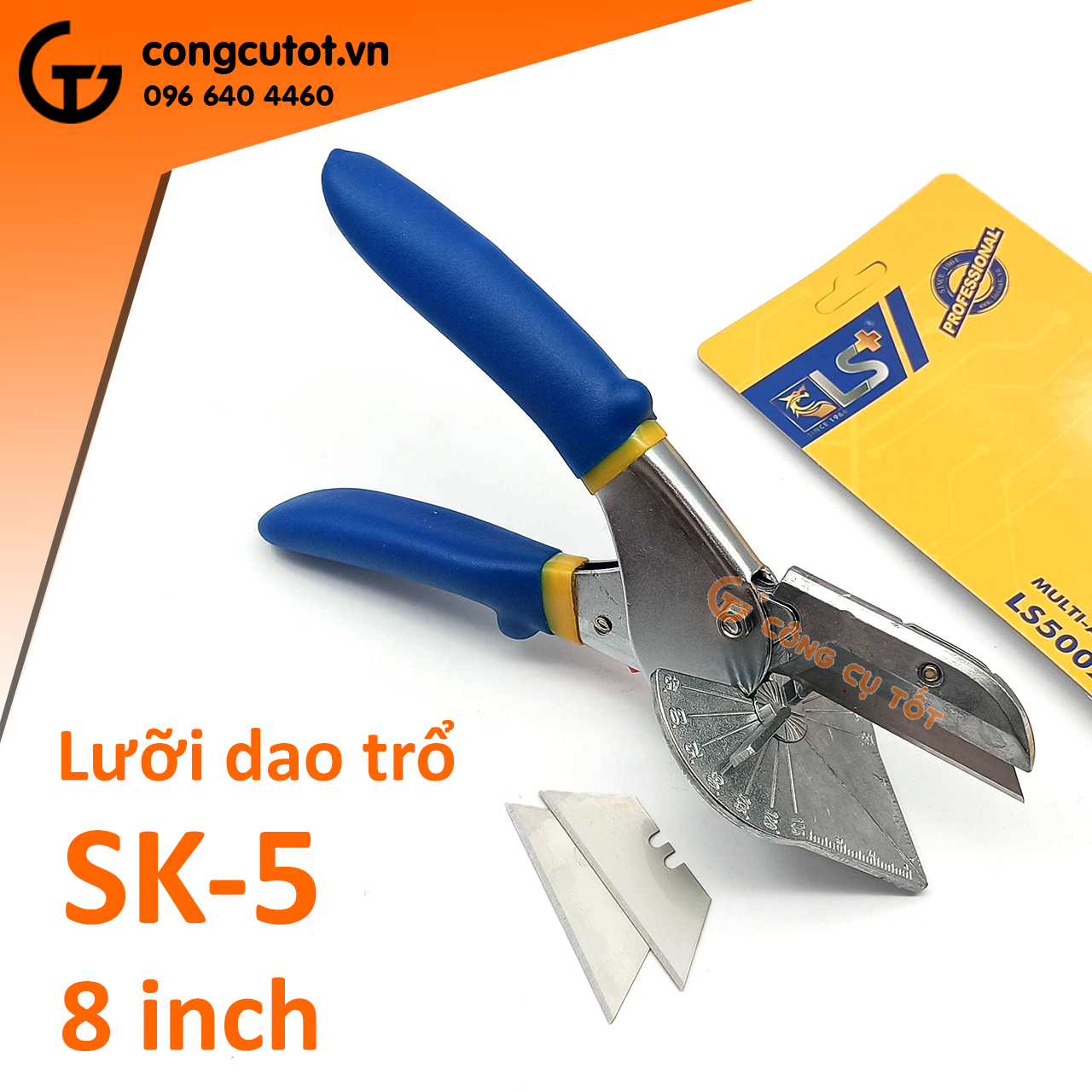 Kéo cắt góc điều chỉnh dùng lưỡi dao trổ LS+ 8inch LS500217