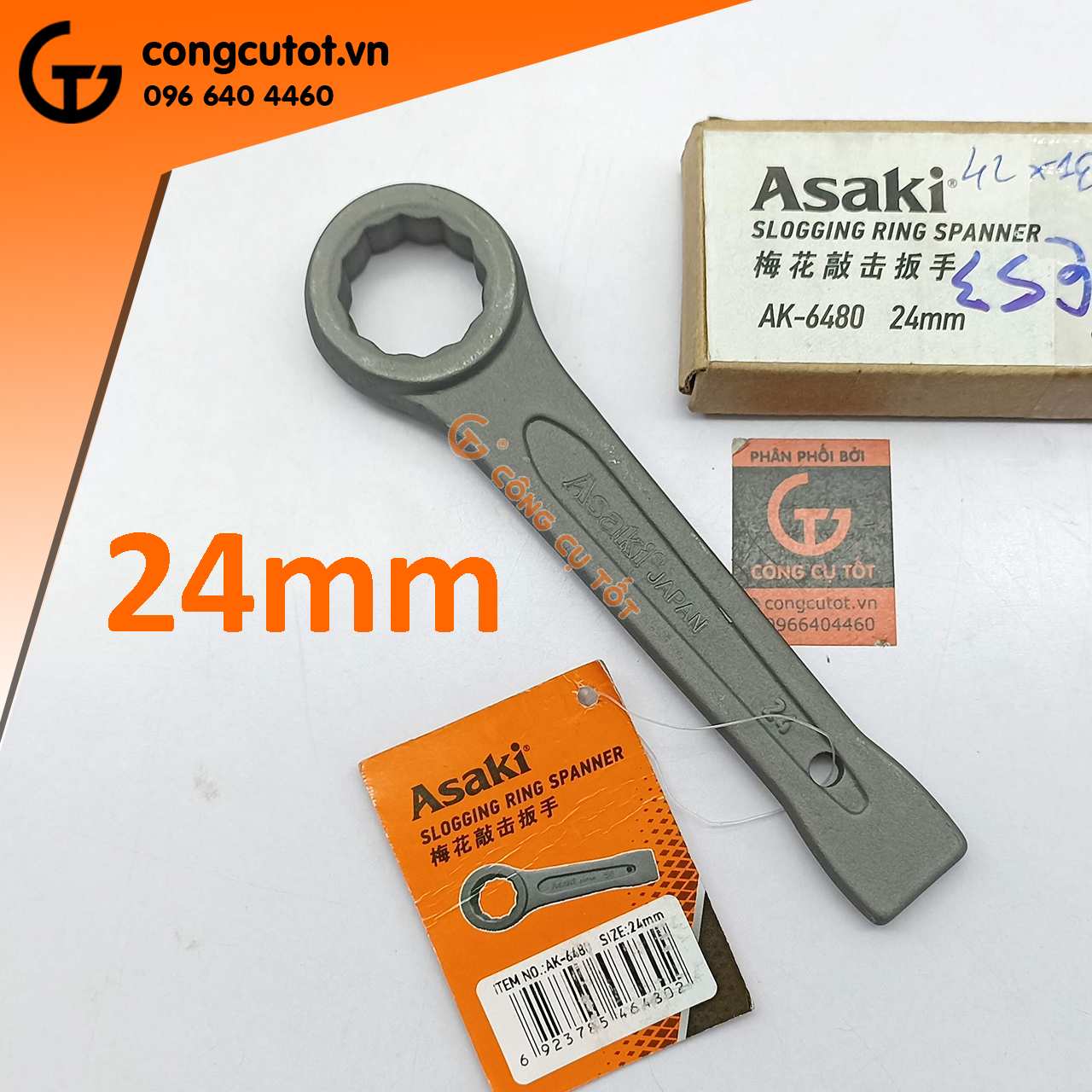 Cờ lê vòng đóng 24mm Asaki AK-6480