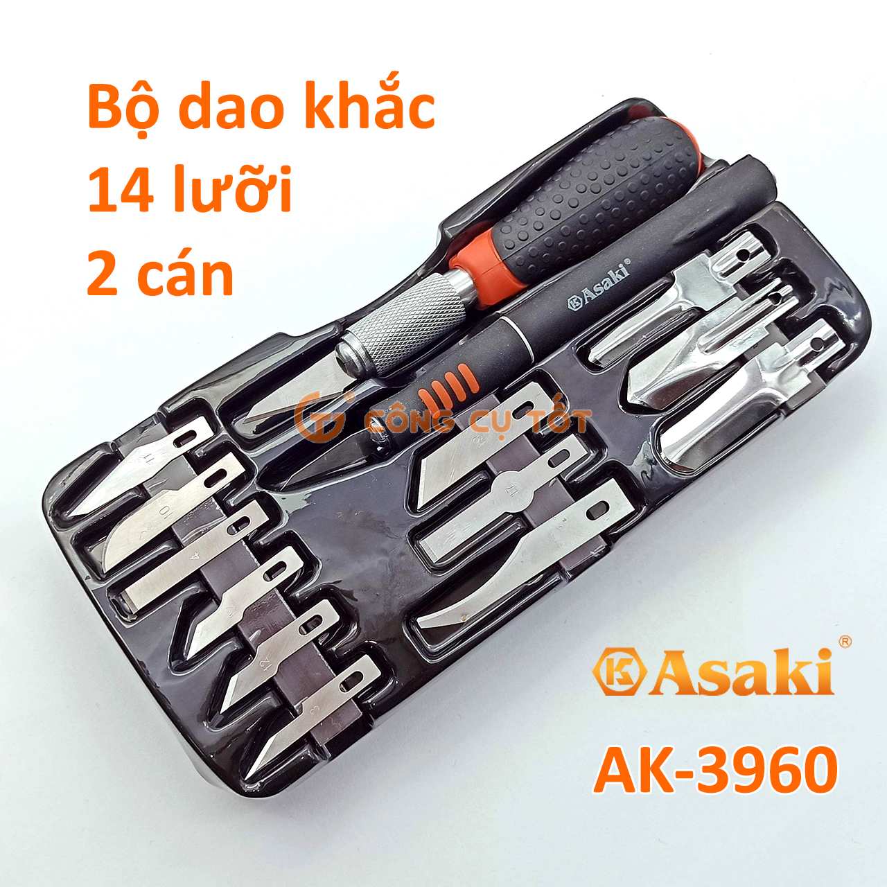 Bộ dao khắc 14 lưỡi 2 cán AK-3960
