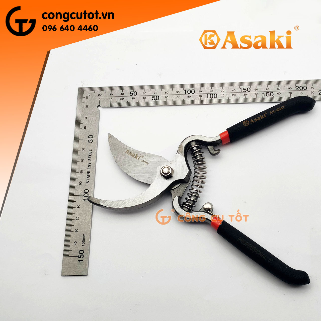 Kéo cắt cành Asaki AK-8647 kích cỡ