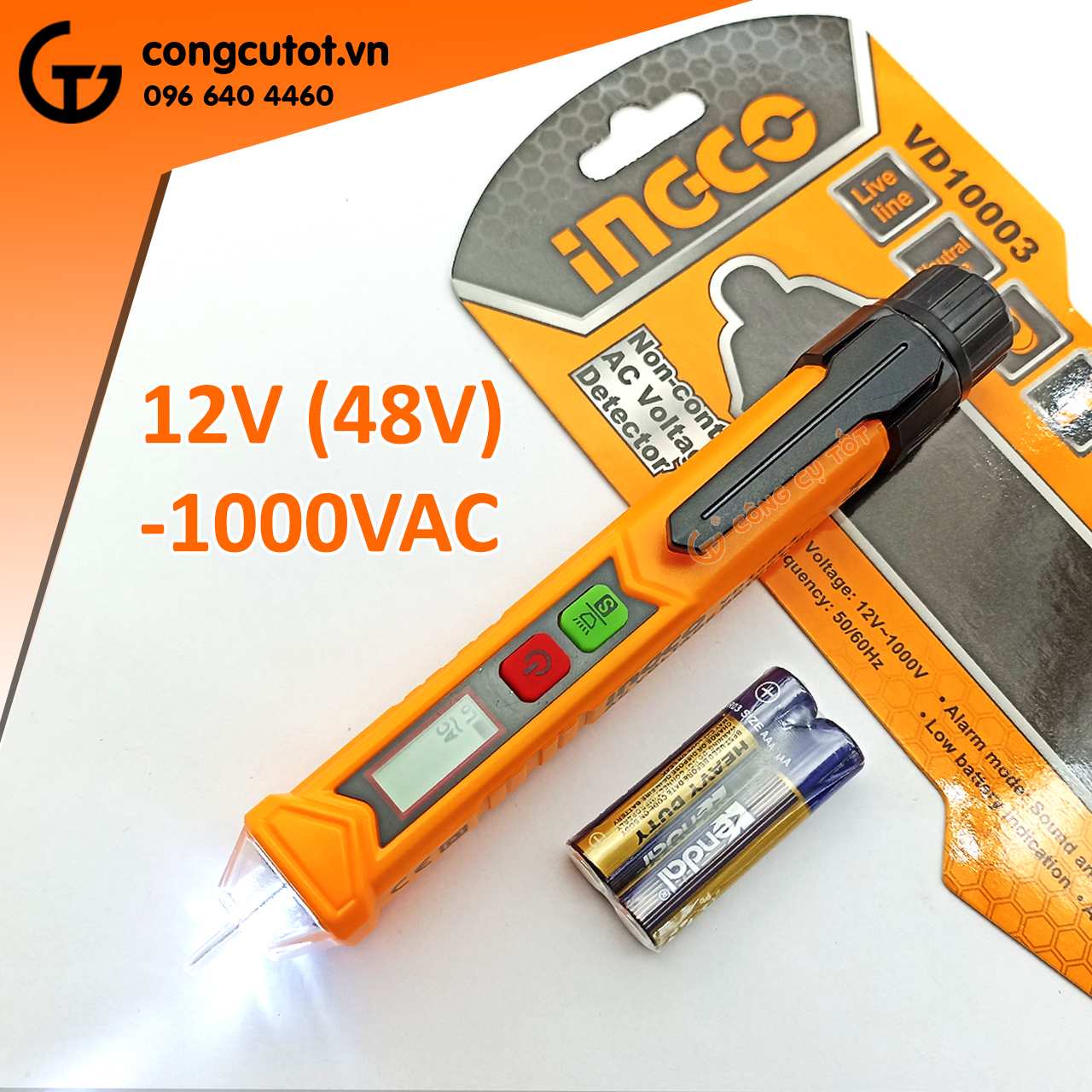 Bút thử điện cảm ứng 12-1000VAC Ingco VD10003