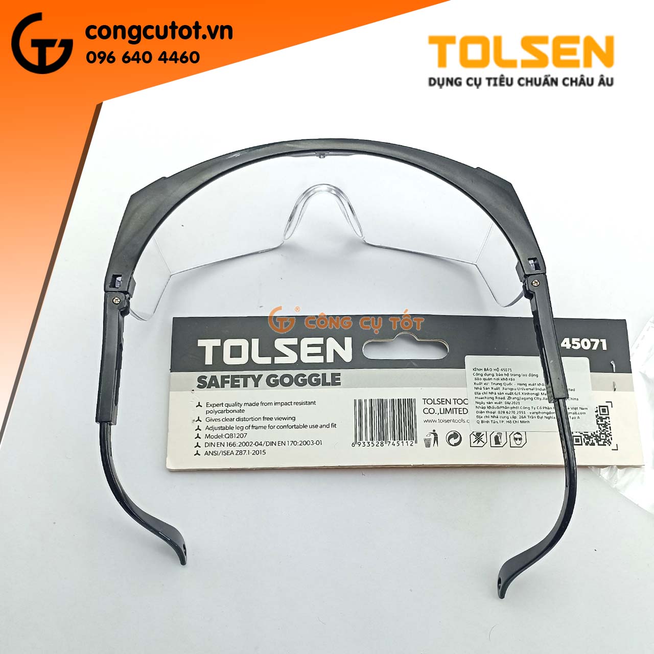 Tolsen 45071 safety goggle