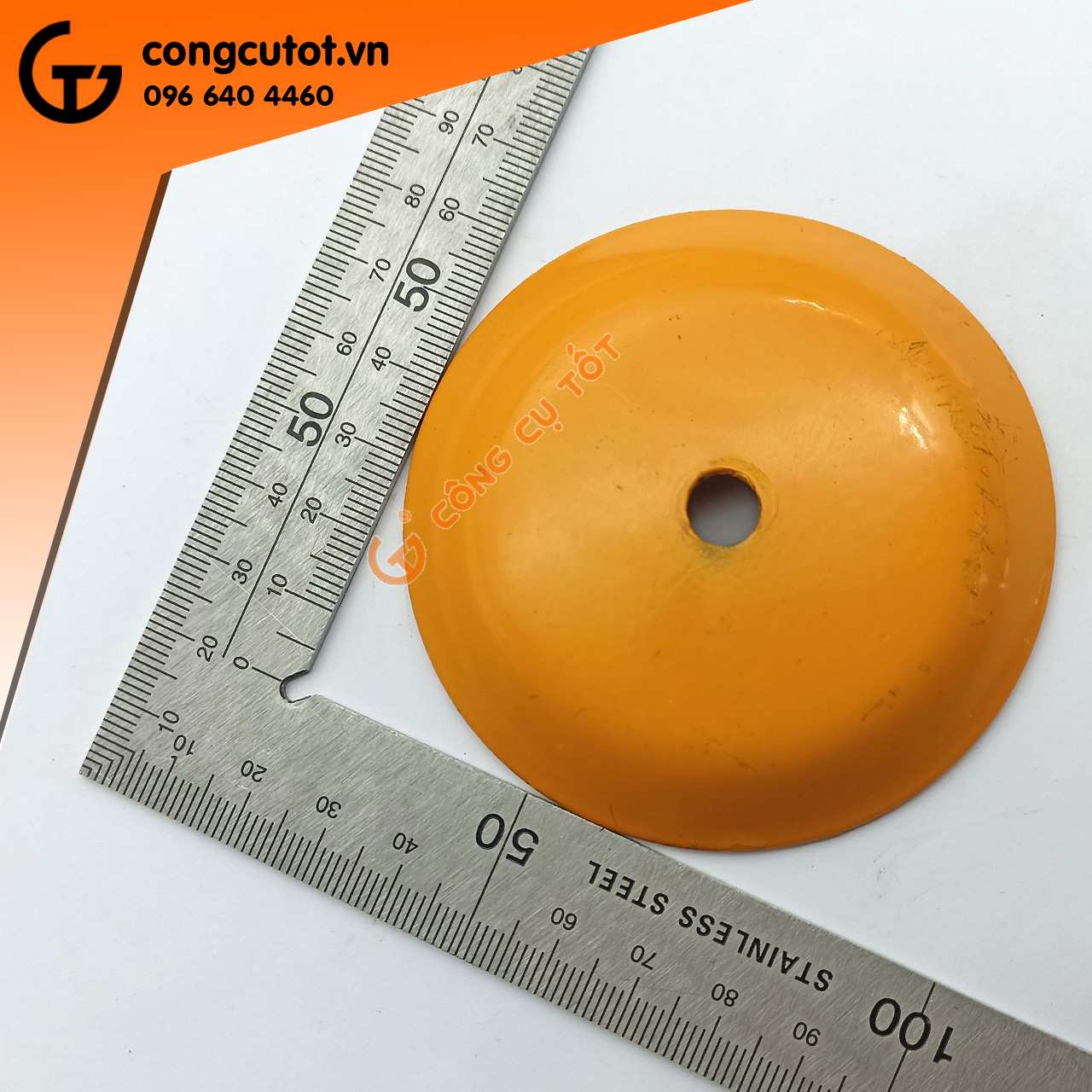 Đế tròn Ø76mm của kích kê gạch 1 trụ kích cỡ thực tế