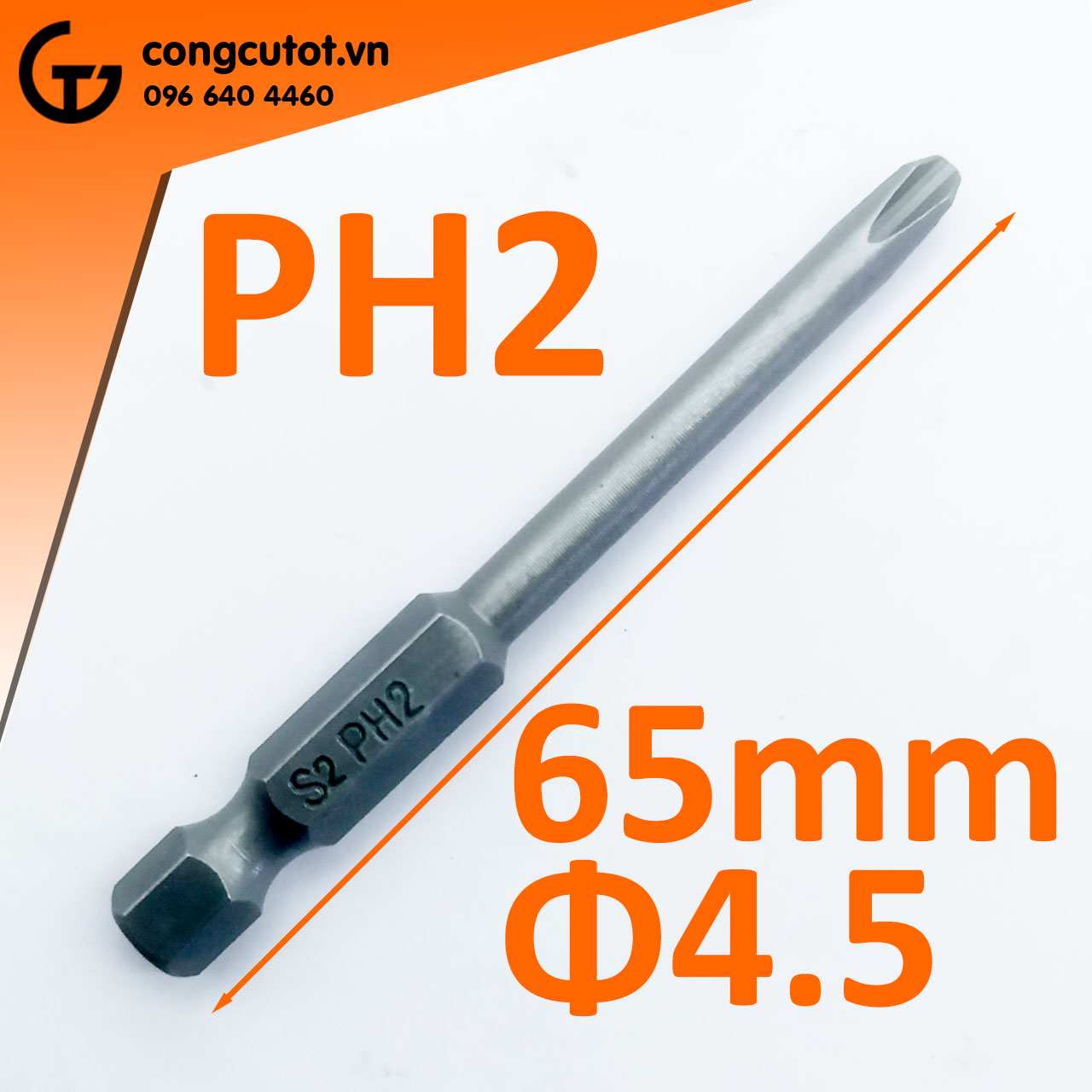 Đầu bắt vít 4 cạnh PH2 Φ4.5 dài 65mm chuôi lục thép S2 là sản phẩm chất lượng cao nhưng giá cả lại vô cùng phải chằng