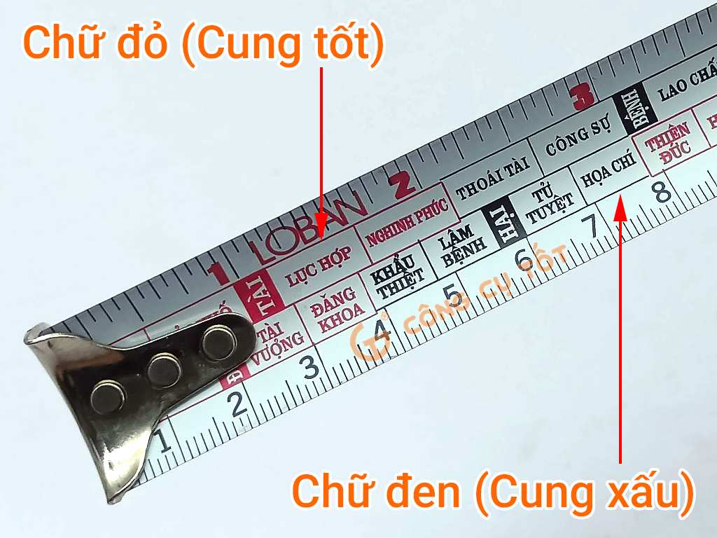 Mặt thước Lỗ Ban dùng trong đo đạc phong thủy