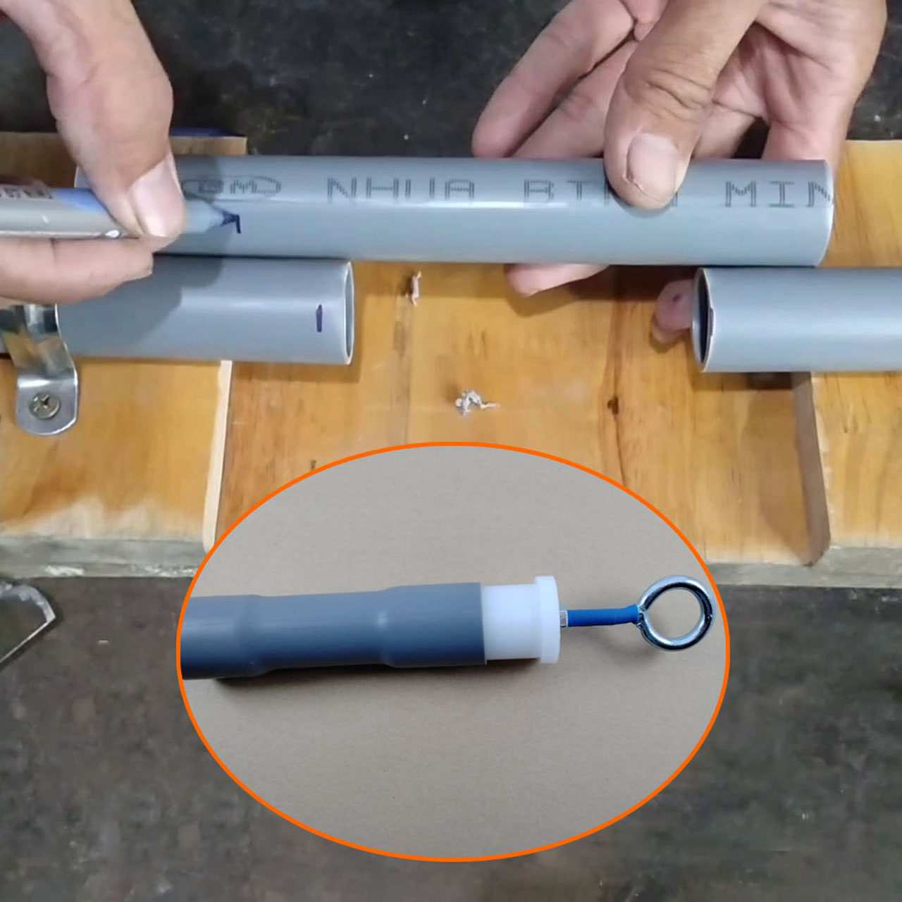 Khi sử dụng khuôn nong ống nước μPVC ⌀60 ta dễ dàng nong rộng đường kính ống bằng phương pháp gia nhiệt 