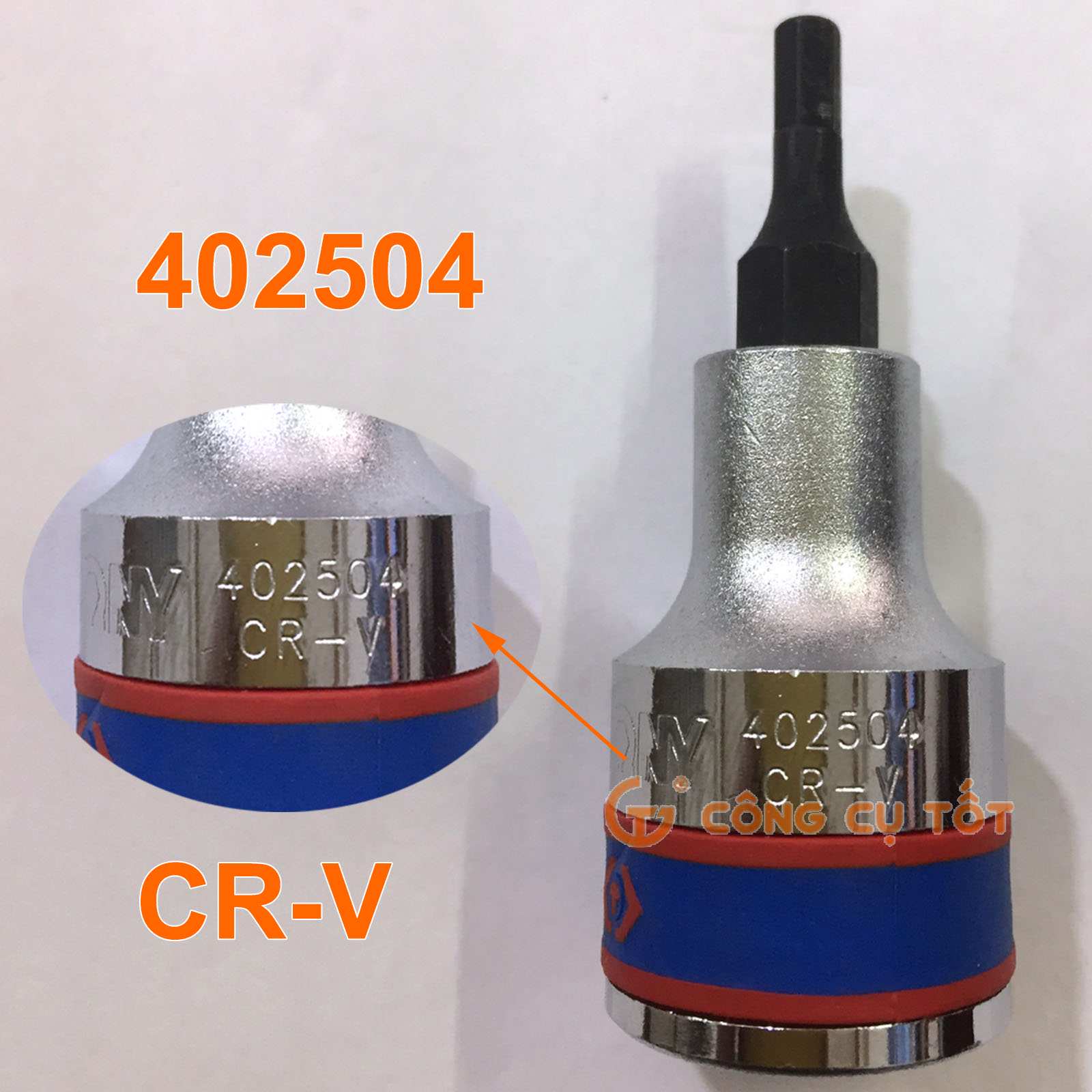 Chất liệu thếp CR-V được in nổi trên thân sản phẩm