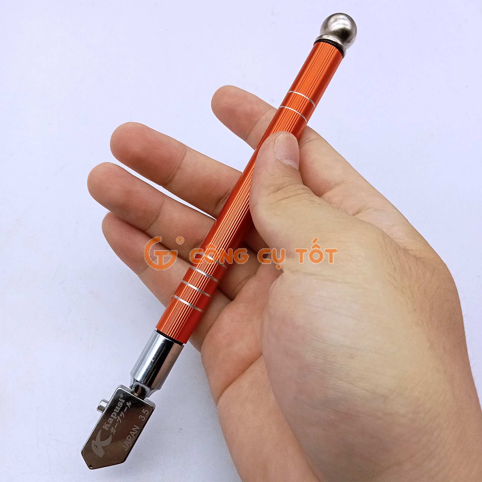 Dao cắt kính và gạch men lưỡi tròn Ø3.5mm cán hợp kim nhôm Kapusi K-8736