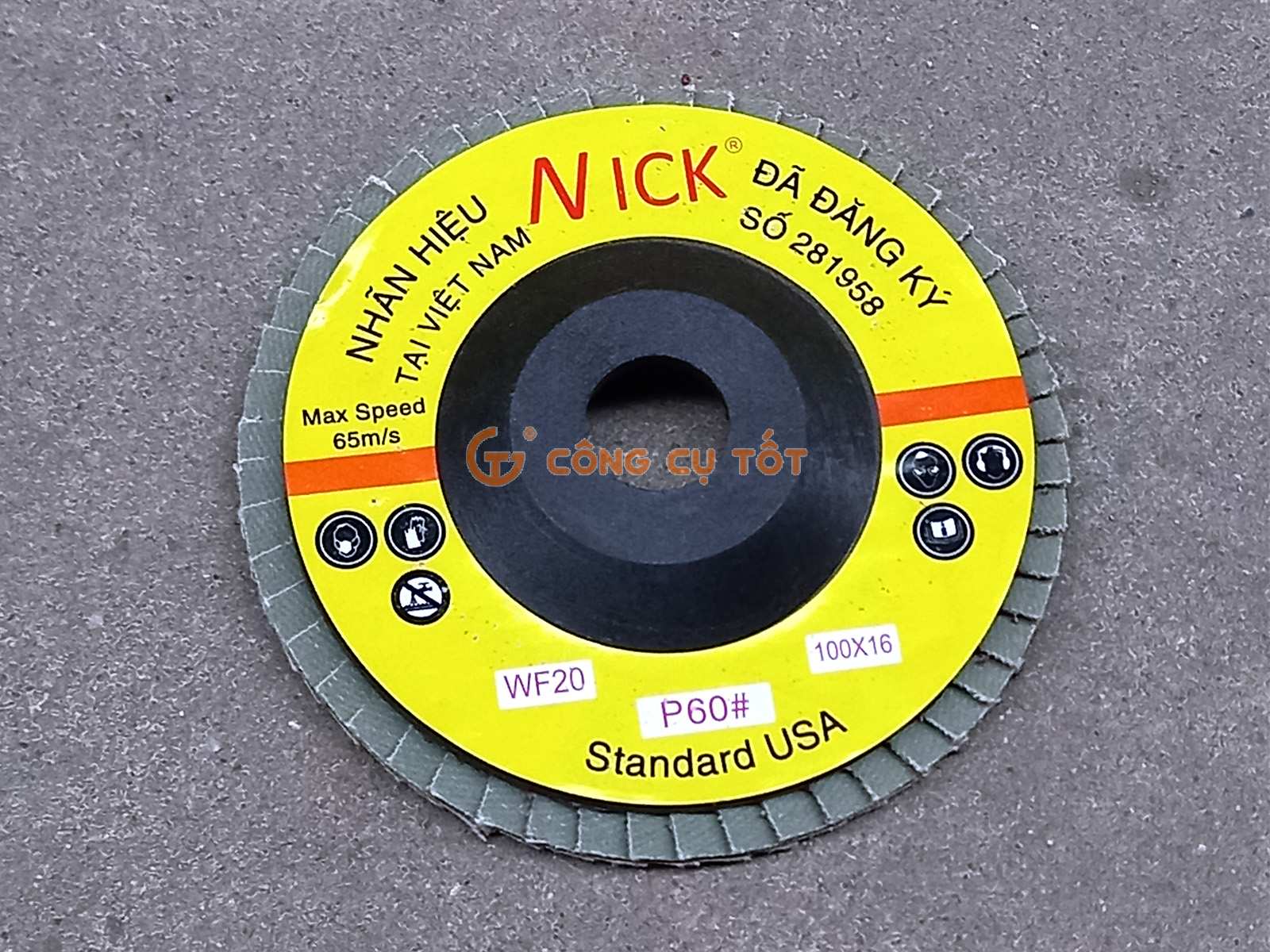 Nhám xếp đĩa nhựa Ø100mm P60 Nick