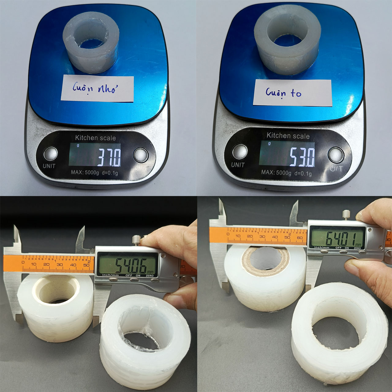 So sánh cuộn băng ghép to và băng ghép nhỏ