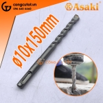 Mũi khoan bê tông đuôi gài đầu carbide Ø10x150mm Asaki AK-6730