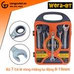 Bộ 7 Cờ lê vòng miệng tự động 8-19mm Wera-GT hộp nhựa