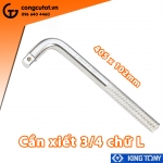 Cần xiết ¾ chữ L 405x102mm thép CrV xi mờ Kingtony 6581-18