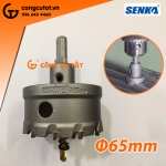 Mũi khoét inox Ø65mm Senka SKP650THS 15 răng TCT chuôi tròn vát