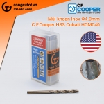 Mũi khoan inox cỡ 4mm của C.F Cooper Hoa Kỳ được làm từ thép gió Cô Ban có khả năng khoan liên tục, chịu nhiệt tốt