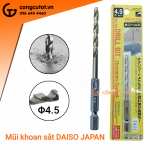 Mũi khoan sắt chuôi lục DAISO JAPAN bằng thép gió M2 mạ kẽm 110mm Φ4.5mm