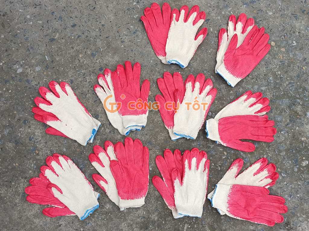 Găng tay len sơn đỏ