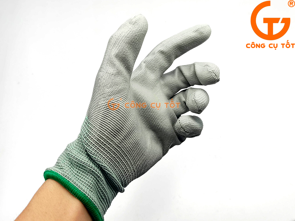 Găng tay chống tĩnh điện PU phủ ngón linh hoạt, dễ sử dụng