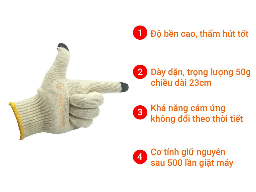 Găng tay bảo hộ cảm ứng xuất Nhật loại dày dành cho nam