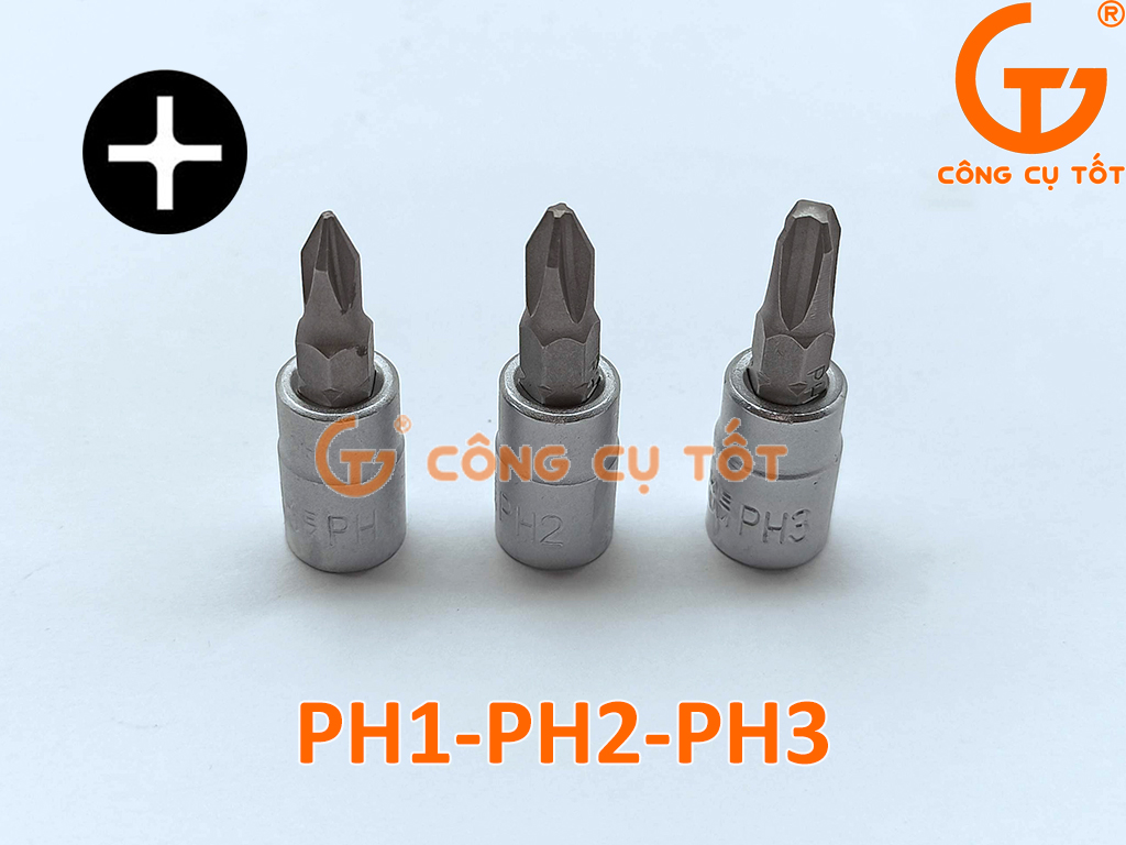3 đầu vít bake PH1 - PH2 - PH3.