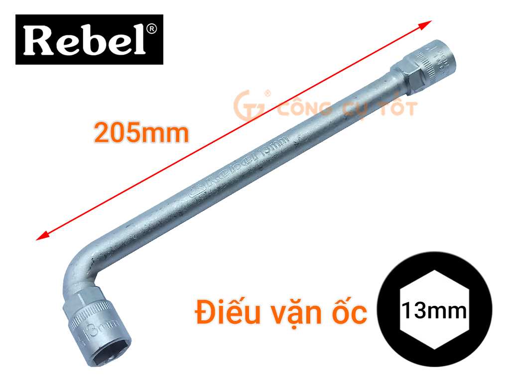 Ống điếu vặn ốc Rebel phi 13mm dài 205mm